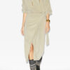 Sandrina lange gedrapeerde jersey sweaterjurk