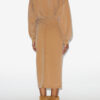 Sandrina lange gedrapeerde jersey sweaterjurk