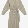 Sandrina lange gedrapeerde jersey sweaterjurk