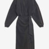 Sandrina lange gedrapeerde jersey sweaterjurk