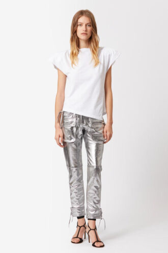 Sebani asymmetrisch T-shirt met schoudervullingen