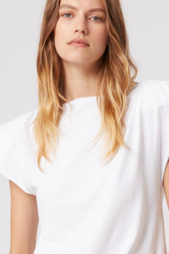 Sebani asymmetrisch T-shirt met schoudervullingen