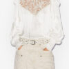 Seila vloeiende blouse met kant en ruches