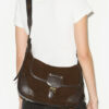 Sierra suède leren messenger bag