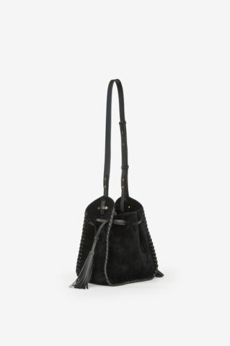 Silao gevlochten suède kalfsleren bucket bag