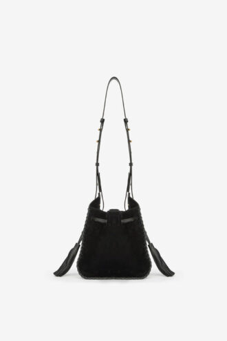 Silao gevlochten suède kalfsleren bucket bag