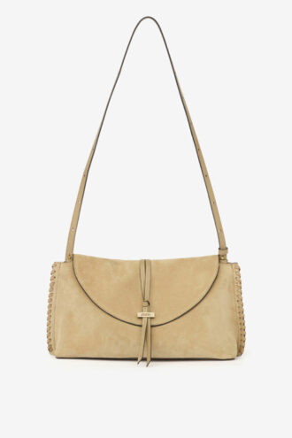 Silao gevlochten suède kalfsleren clutch