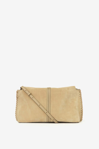 Silao gevlochten suède kalfsleren clutch