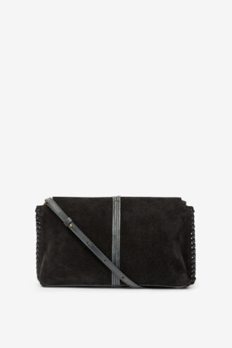 Silao gevlochten suède kalfsleren clutch