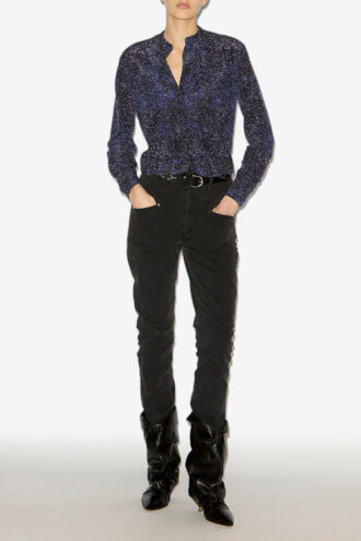 Sima bedrukte zijden blouse