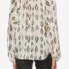 Syra zijden blouse met grafisch patroon