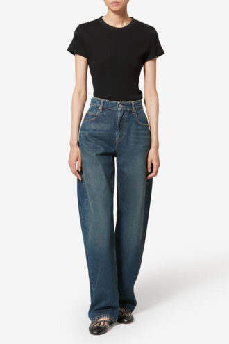 Taomi geribbeld katoenen T-shirt met korte mouwen