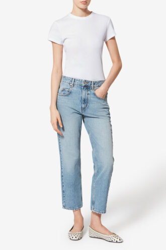 Taomi geribbeld katoenen T-shirt met korte mouwen