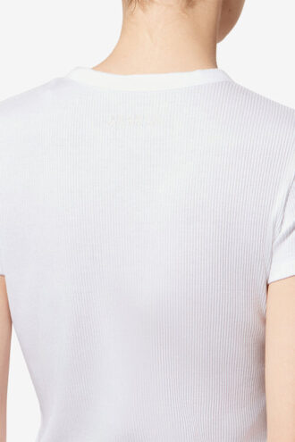 Taomi geribbeld katoenen T-shirt met korte mouwen