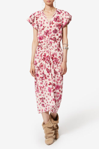 Terenae Midi-jurk van stretchzijde met print