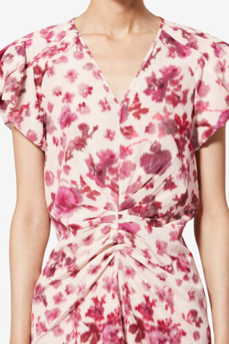 Terenae Midi-jurk van stretchzijde met print