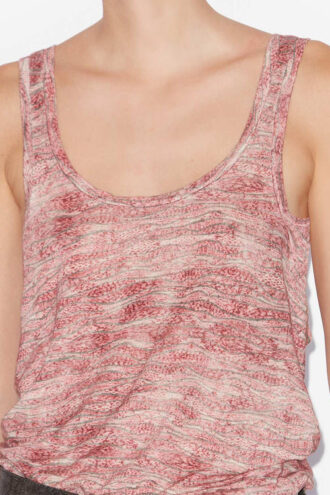 Thea bedrukte linnen tanktop