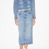 Tilauria midi-rok in fijne denim
