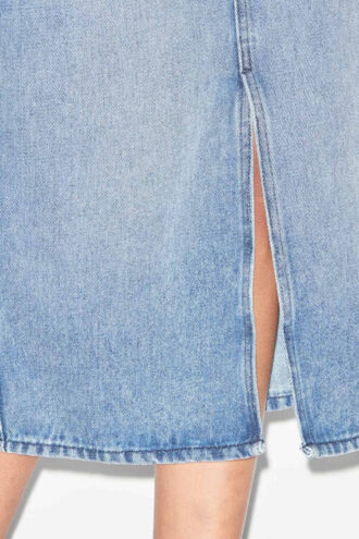 Tilauria midi-rok in fijne denim