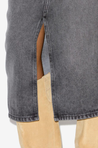 Tilauria midi-rok in fijne denim
