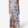 Tullya gedrapeerde stretch zijden top met print