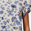 Tullya gedrapeerde stretch zijden top met print