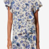 Tullya gedrapeerde stretch zijden top met print