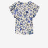 Tullya gedrapeerde stretch zijden top met print