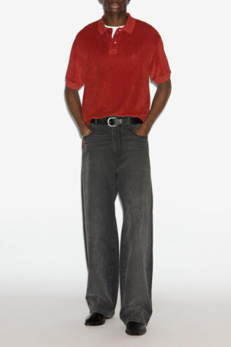 Vafko fluwelen poloshirt
