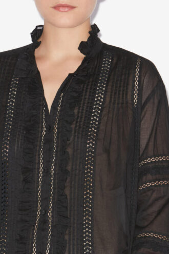 Valda Shirt van opengewerkt katoenen voile