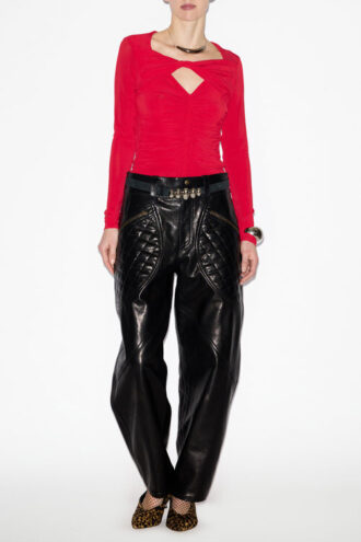 Vandalia Top in gerimpelde jersey