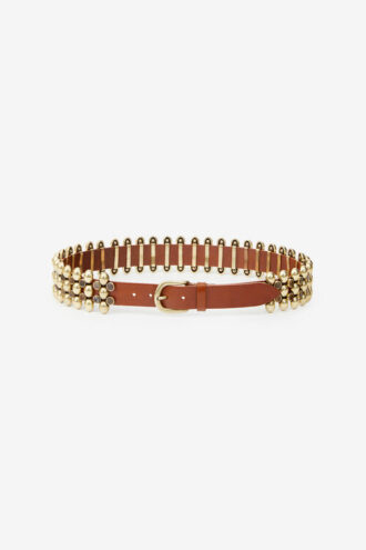 Varana leren en metalen riem