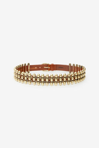 Varana leren en metalen riem