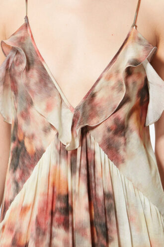 Vasmila Lange katoenen voile jurk met print