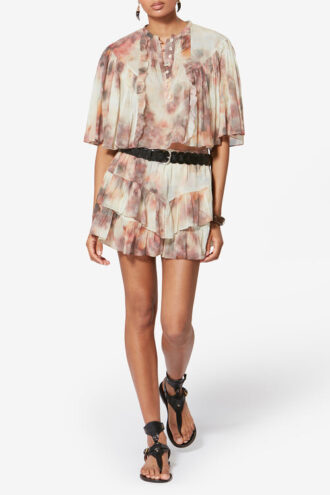 Veelia Lichtgewicht katoenen voile top met print