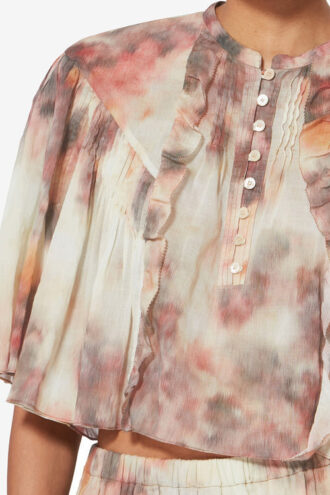 Veelia Lichtgewicht katoenen voile top met print