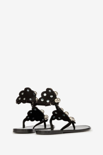 Velvee suède leren sandalen met juwelen