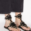 Velvee suède leren sandalen met juwelen