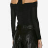 Vonda gedrapeerde top in effen jersey