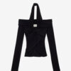 Vonda gedrapeerde top in effen jersey