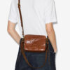 Wardy Camera glanzende leren tas