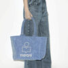 Yenky Zipped gewassen katoenen logo-draagtas