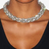 Yua gevlochten strass choker