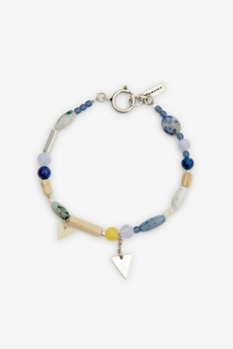 Yulian armband van steen, hout en hangers