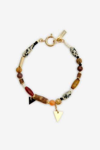 Yulian armband van steen, hout en hangers