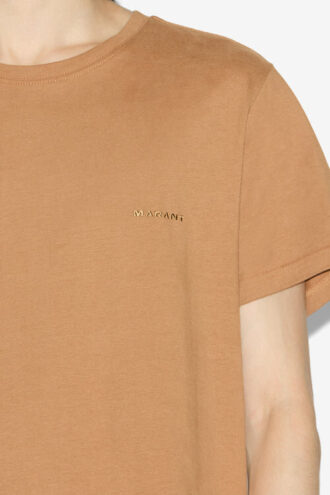 Zafferh Katoenen T-shirt met korte mouwen in effen kleur