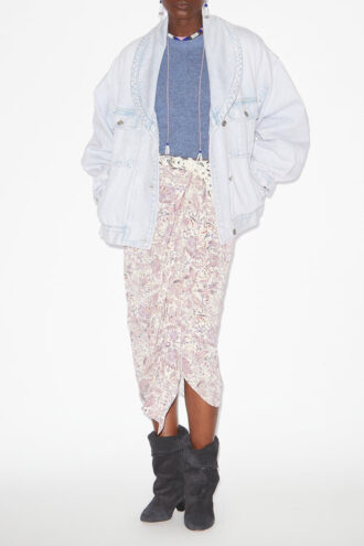 Zaine gedrapeerde rok met print