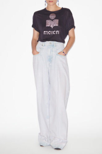 Zewel Linnen T-shirt met logo