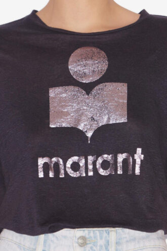 Zewel Linnen T-shirt met logo