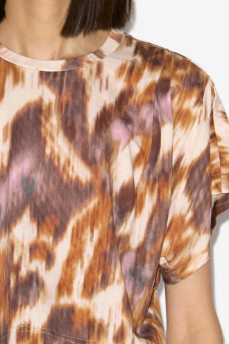 Zilia kort katoenen T-shirt met waterverfprint